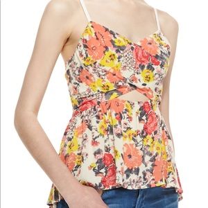Free People Some Like It Hot Floral Peekaboo Top